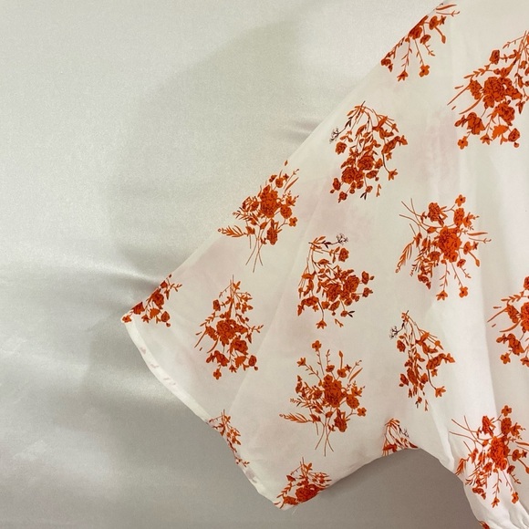 BTFBM Women's Small White W/Orange Floral Pattern Maxi Dress - Picture 7 of 14